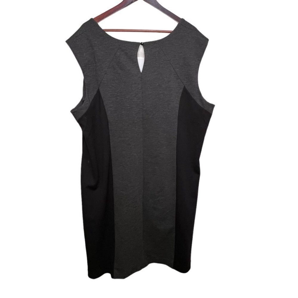 Pennington’s Black & Grey Colourblock Medium Weight MIDI Dress Size 3x - Picture 2 of 5
